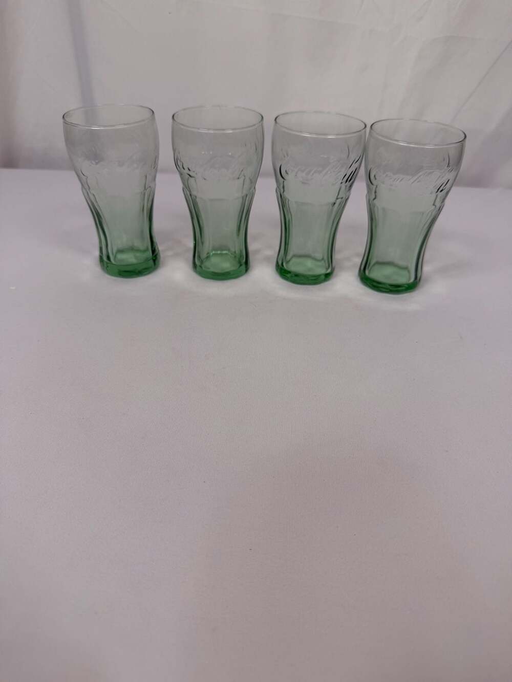Coca-Cola Mini Glassware Set of 4 Green Contour Glasses
